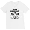 never underestimate an old man who was born in june V-Neck Tee