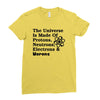 The Universe Is Made Of Protons, Neutrons, Electrons, Morons Ladies Fitted T-Shirt