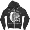 my indian name is runs with beer Zipper Hoodie