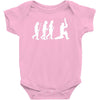 evolution of cricket white silhouette Baby Bodysuit