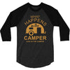 what happens in camper stays in camper vintage style camp funny 3/4 Sleeve Shirt