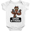 groot grow strong galaxy gym fitness mashup Baby Onesie