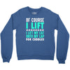 cat cats lift lifting fitness Crewneck Sweatshirt