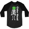 ciderhead cider drinking skeleton and apple 3/4 Sleeve Shirt