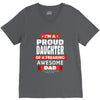 proud daughter dad V-Neck Tee