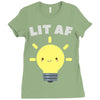 lit af kawaii light bulb Ladies Fitted T-Shirt