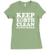 keep earth clean it's not uranus Ladies Fitted T-Shirt