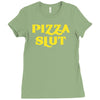 pizza slut funny diet gym workout new Ladies Fitted T-Shirt