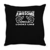 this is what an awesome uncle looks like   mens funny father's day Throw Pillow