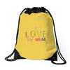 i love my mum colorful Drawstring Bags