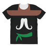 ladies sombrero  funny retro mexico mustache designer All Over Women's T-shirt