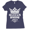 Queens Are Born In July Ladies Fitted T-Shirt