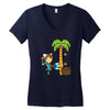 part time job   coconut farm Women's V-Neck T-Shirt