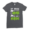 my broom broke! so now i nurse Ladies Fitted T-Shirt