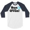 Bun in the Oven with Heart Baby Boy 3/4 Sleeve Shirt