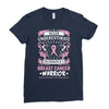 Never Underestimate The Strength Of A Breast Cancer Warrior Ladies Fitted T-Shirt