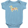 dachshund flower Baby Bodysuit