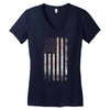 Vintage Usa Flag Women's V-Neck T-Shirt