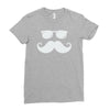 hipster glasses and moustache Ladies Fitted T-Shirt