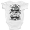 Real Kings Are Born On October 20 Baby Onesie