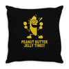 peanut butter jelly time banana Throw Pillow