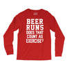 beer runs does that count as exercise funny Long Sleeve Shirts