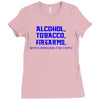 funny t shirt alcohol tobacco firearms who's bringing the chips tee Ladies Fitted T-Shirt