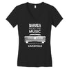 driver picks the music passenger shuts his cakehole Women's V-Neck T-Shirt