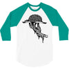 zombie eating brains 3/4 Sleeve Shirt