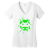 space invader 2 splat Women's V-Neck T-Shirt