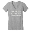 i'd flex but i like this shirt Women's V-Neck T-Shirt