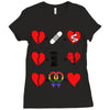 ls lesbian full heart Ladies Fitted T-Shirt