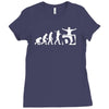 dj evolution funny music mixing djing disk jockey turntable Ladies Fitted T-Shirt