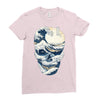 the great wave off skull Ladies Fitted T-Shirt