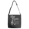 she wants the d black Adjustable Strap Totes