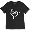 music heart rock baseball jersey V-Neck Tee