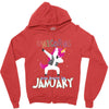 january  born unicorns Zipper Hoodie