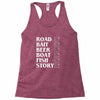 road bait beer boat fish story Racerback Tank