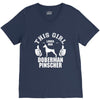 This Girl Loves Her Doberman Pinscher V-Neck Tee
