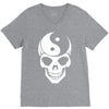 yin yang skull V-Neck Tee
