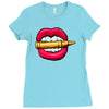 bullet in mouth Ladies Fitted T-Shirt