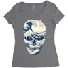the great wave off skull Women's Triblend Scoop T-shirt