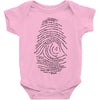 darwin's fingerprint Baby Onesie