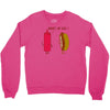 what up dog ketchup hot dog Crewneck Sweatshirt