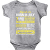 Legends Are Born In July, Baby Onesie