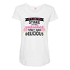 it' ok to stare at my cupcakes they are delicious Maternity Scoop Neck T-shirt