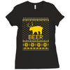 ugly sweater party beer bear funny Ladies Fitted T-Shirt