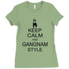 keep calm and gangnam style black t shirt Ladies Fitted T-Shirt