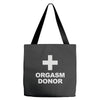 orgasm donor Tote Bags