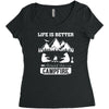 Life Is Better Around The Campfire Women's Triblend Scoop T-shirt